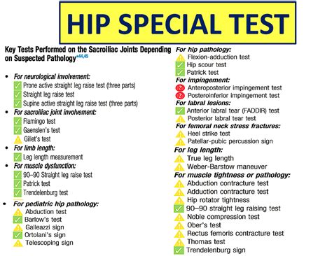 physical therapy hip special tests